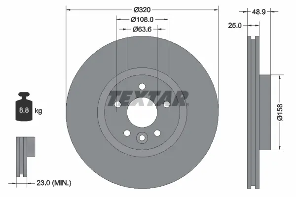 Disc frana TEXTAR 92282105