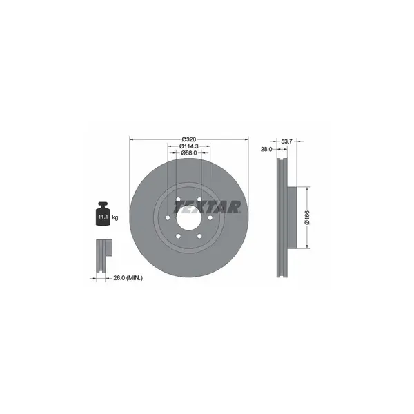 Disc frana TEXTAR 92296503