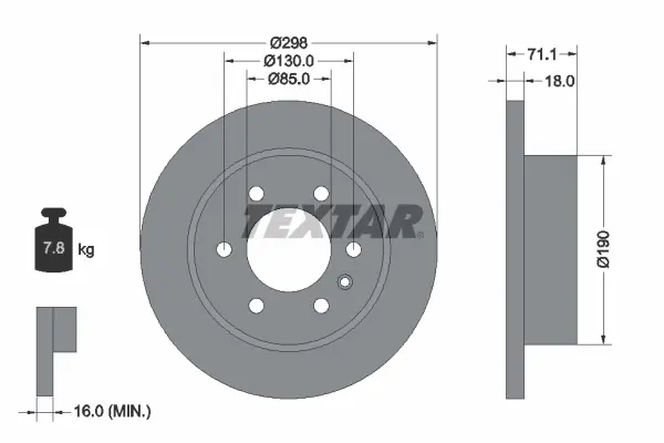 Disc frana TEXTAR 92301103