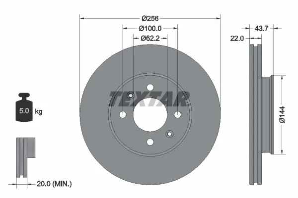 Disc frana TEXTAR 92304603