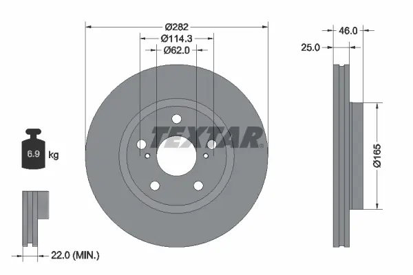 Disc frana TEXTAR 92341103