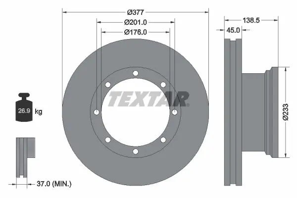 Disc frana TEXTAR 93101500