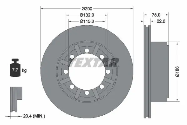 Disc frana TEXTAR 93117600