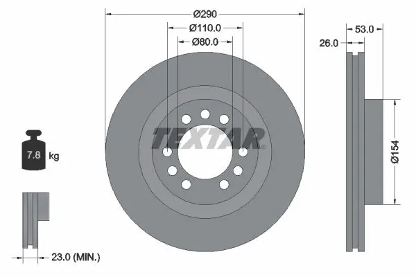 Disc frana TEXTAR 93127200
