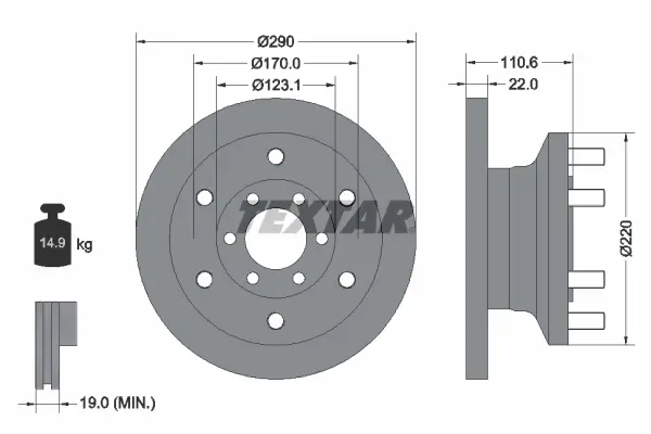 Disc frana TEXTAR 93175400