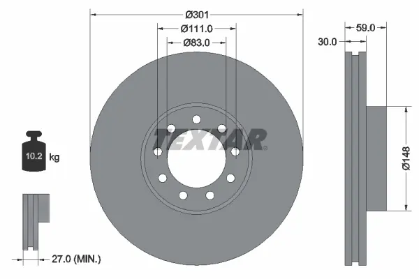 Disc frana TEXTAR 93177603