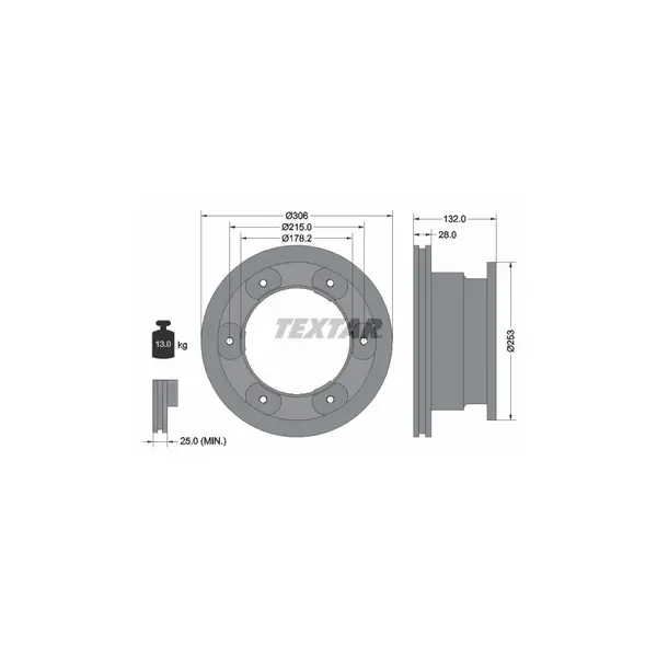 Disc frana TEXTAR 93177703