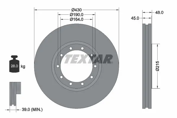 Disc frana TEXTAR 93193500