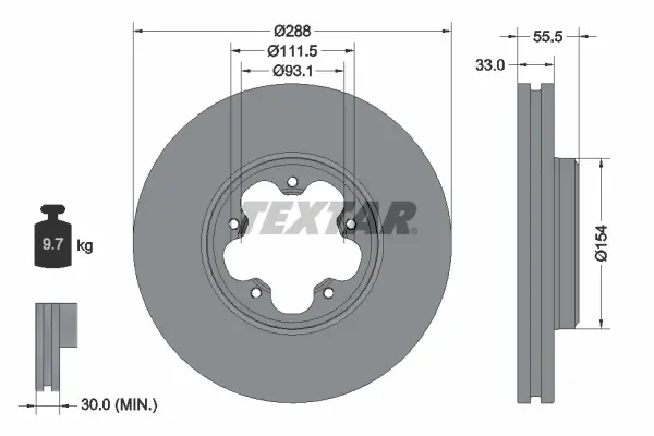 Disc frana TEXTAR 93260603