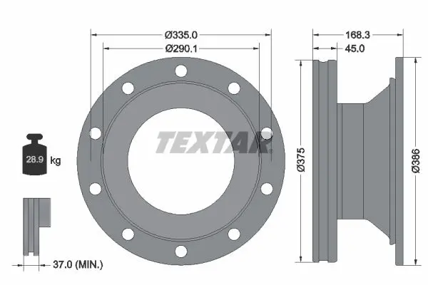 Disc frana TEXTAR 93308800
