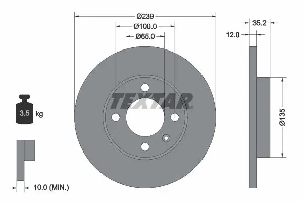 Disc frana TEXTAR PRO 92010603