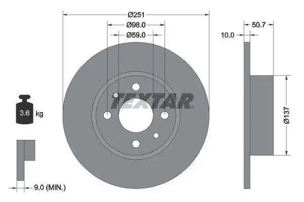 Disc frana TEXTAR PRO 92034203