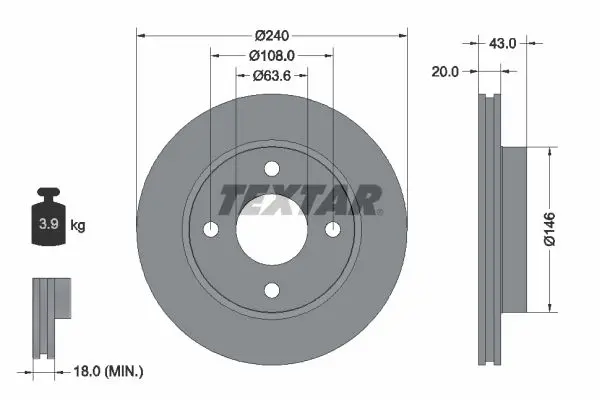 Disc frana TEXTAR PRO 92051003