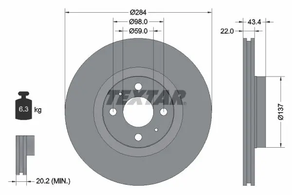 Disc frana TEXTAR PRO 92053503
