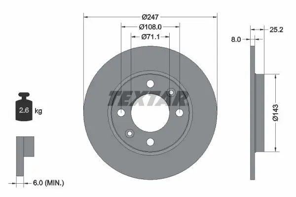 Disc frana TEXTAR PRO 92055003