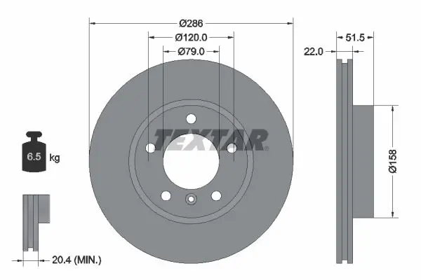Disc frana TEXTAR PRO+ 92055605