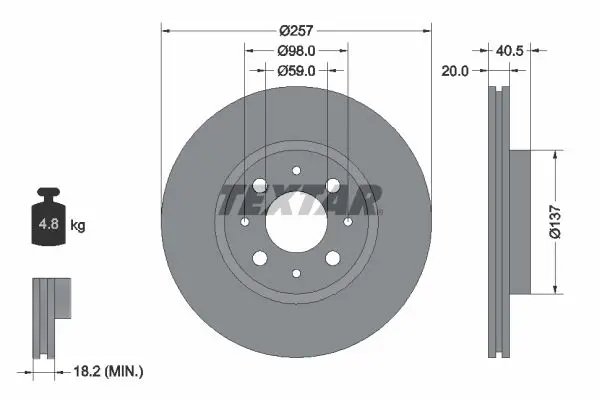 Disc frana TEXTAR PRO 92068503