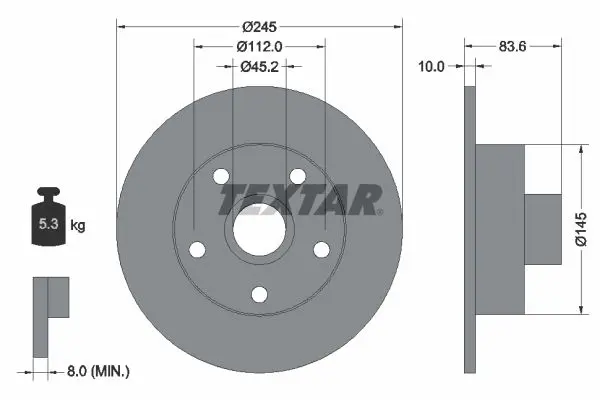 Disc frana TEXTAR PRO 92072103