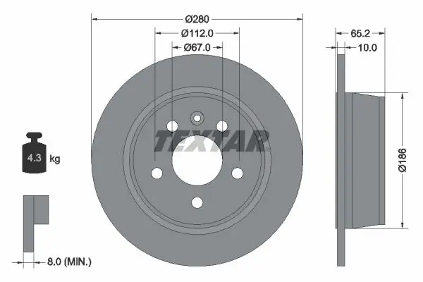 Disc frana TEXTAR PRO 92074503