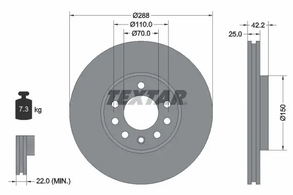 Disc frana TEXTAR PRO 92075603