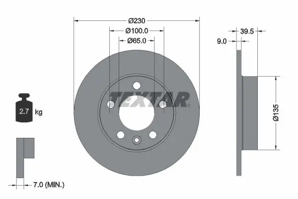 Disc frana TEXTAR PRO 92082503