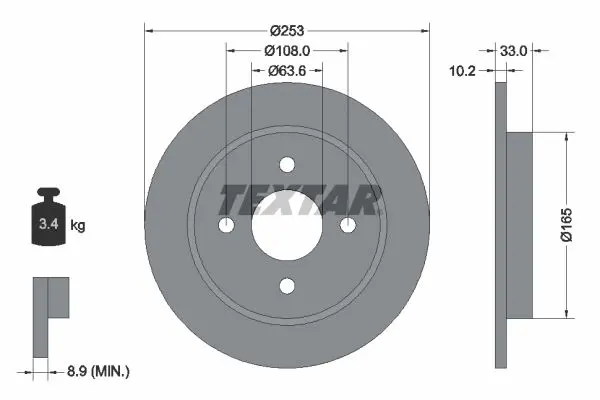 Disc frana TEXTAR PRO 92088403