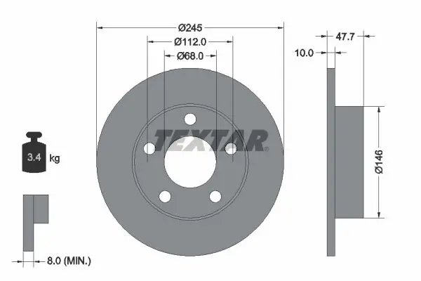 Disc frana TEXTAR PRO 92088503