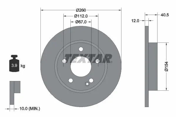 Disc frana TEXTAR PRO 92091203