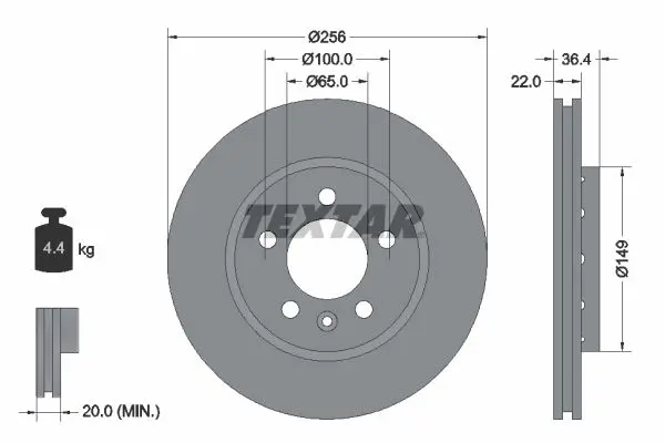 Disc frana TEXTAR PRO 92098603