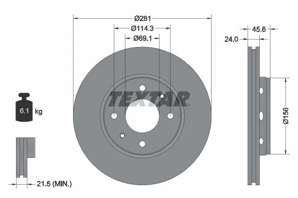 Disc frana TEXTAR PRO 92100403