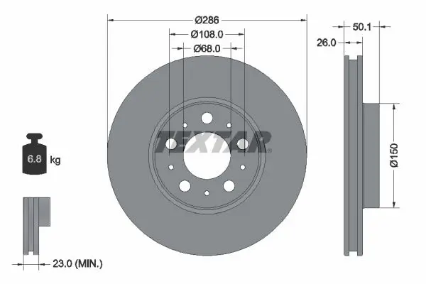 Disc frana TEXTAR PRO 92100503