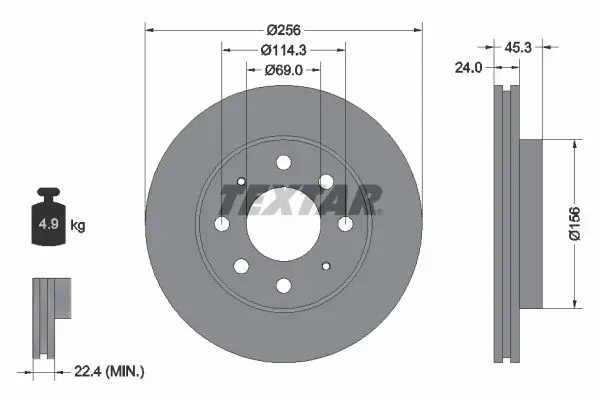 Disc frana TEXTAR PRO 92103903