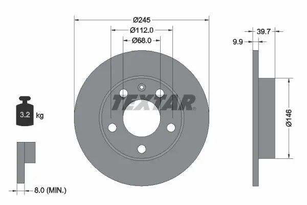 Disc frana TEXTAR PRO 92106203
