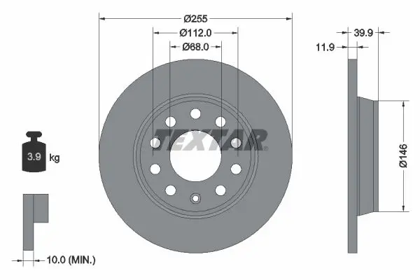 Disc frana TEXTAR PRO 92106303