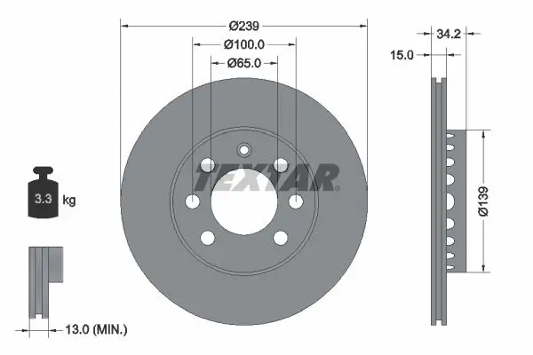 Disc frana TEXTAR PRO 92106403
