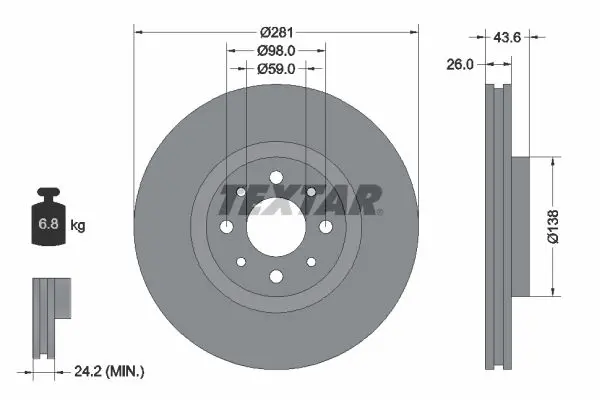 Disc frana TEXTAR PRO 92107703