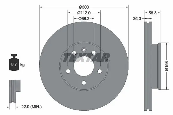 Disc frana TEXTAR PRO 92109803