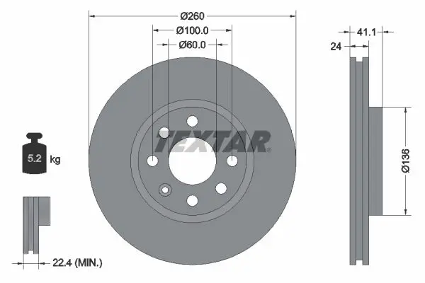 Disc frana TEXTAR PRO 92111103