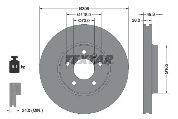 Disc frana TEXTAR PRO+ 92116005