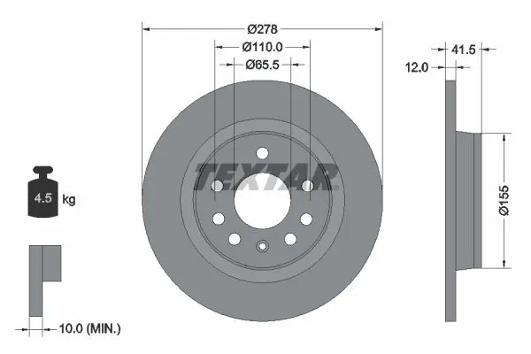 Disc frana TEXTAR PRO 92118503