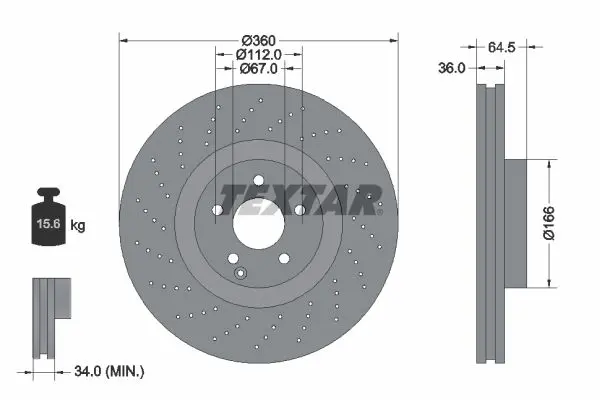 Disc frana TEXTAR PRO+ 92120305