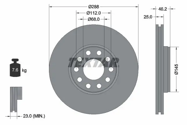 Disc frana TEXTAR PRO+ 92121005