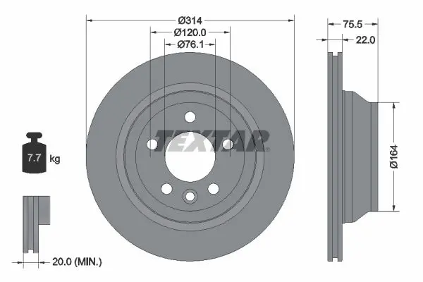 Disc frana TEXTAR PRO 92121903