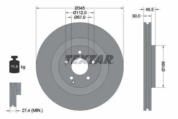 Disc frana TEXTAR PRO 92123603