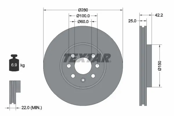 Disc frana TEXTAR PRO 92124603