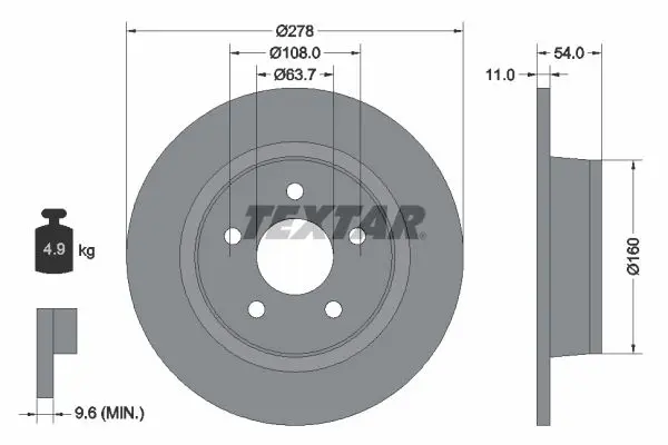Disc frana TEXTAR PRO 92124903