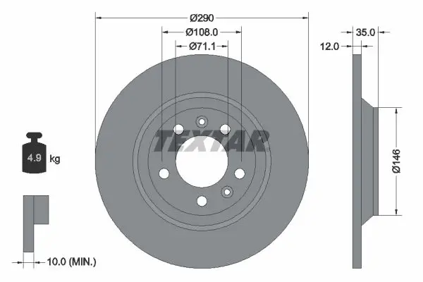 Disc frana TEXTAR PRO 92129603