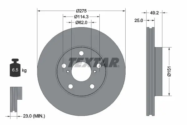 Disc frana TEXTAR PRO 92139703