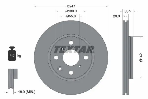 Disc frana TEXTAR PRO 92141903