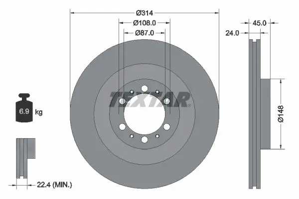 Disc frana TEXTAR PRO 92144803